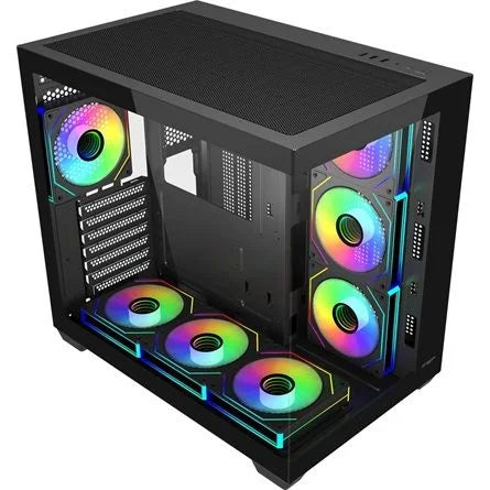 FSP M341 ARGB táp nélküli ablakos Mid Tower számítógépház fekete