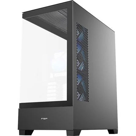 FSP M370 ARGB táp nélküli ablakos Mid Tower számítógépház fekete