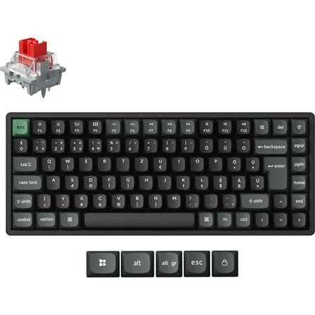 Keychron K2 Ultra 8K Bluetooth / vezeték nélküli magyar Apex Red mechanikus billentyűzet fekete