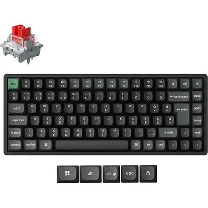 Keychron K2 Ultra 8K Bluetooth / vezeték nélküli magyar Apex Red mechanikus billentyűzet fekete