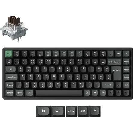 Keychron K2 Ultra 8K Bluetooth / vezeték nélküli magyar Apex Brown mechanikus billentyűzet fekete