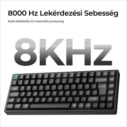 Keychron K2 Ultra 8K Bluetooth / vezeték nélküli magyar Apex Banana mechanikus billentyűzet fekete