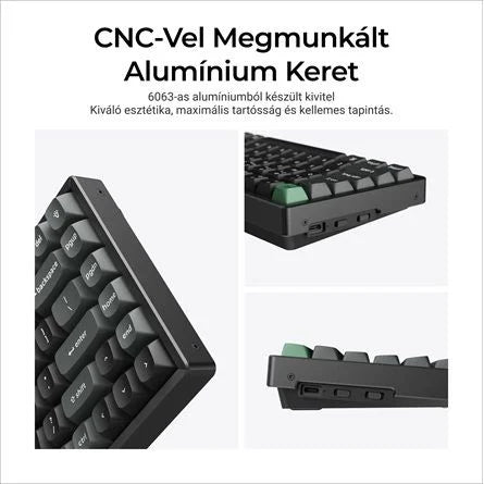 Keychron K2 Ultra 8K Bluetooth / vezeték nélküli magyar Apex Banana mechanikus billentyűzet fekete