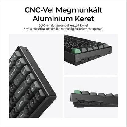 Keychron K2 Ultra 8K Bluetooth / vezeték nélküli magyar Apex Banana mechanikus billentyűzet fekete