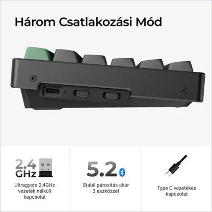 Keychron K2 Ultra 8K Bluetooth / vezeték nélküli magyar Apex Banana mechanikus billentyűzet fekete