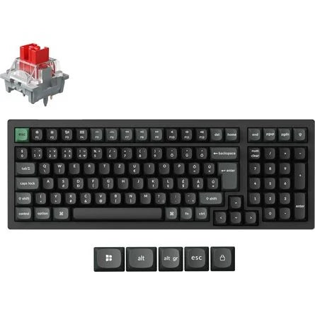 Keychron K4 Ultra 8K Bluetooth / vezeték nélküli magyar Apex Red mechanikus billentyűzet fekete