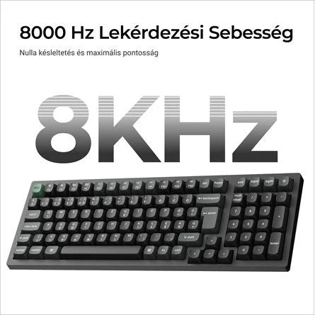Keychron K4 Ultra 8K Bluetooth / vezeték nélküli magyar Apex Red mechanikus billentyűzet fekete