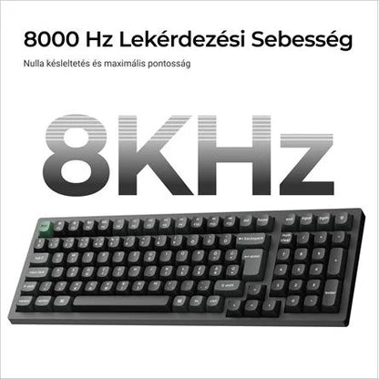 Keychron K4 Ultra 8K Bluetooth / vezeték nélküli magyar Apex Red mechanikus billentyűzet fekete