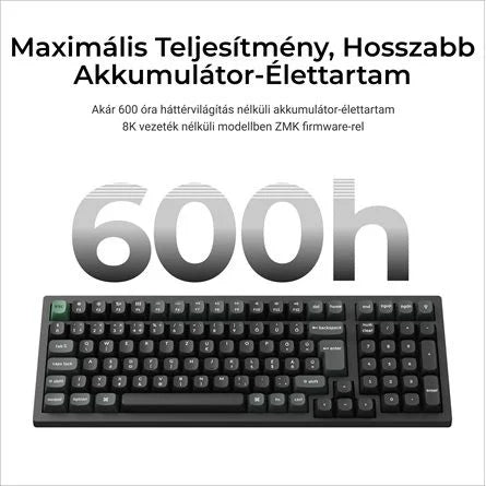 Keychron K4 Ultra 8K Bluetooth / vezeték nélküli magyar Apex Red mechanikus billentyűzet fekete