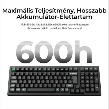 Keychron K4 Ultra 8K Bluetooth / vezeték nélküli magyar Apex Red mechanikus billentyűzet fekete