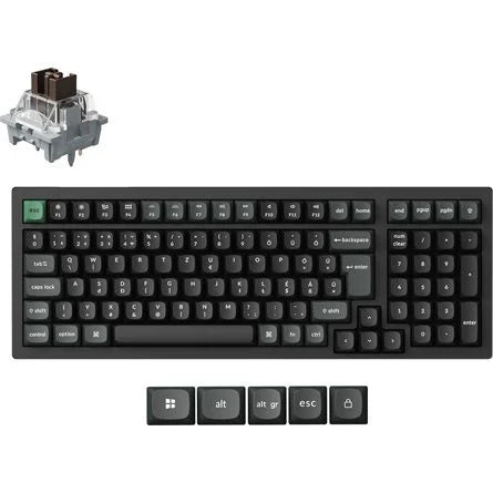 Keychron K4 Ultra 8K Bluetooth / vezeték nélküli magyar Apex Brown mechanikus billentyűzet fekete