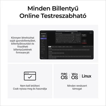 Keychron K4 Ultra 8K Bluetooth / vezeték nélküli magyar Apex Banana mechanikus billentyűzet fekete