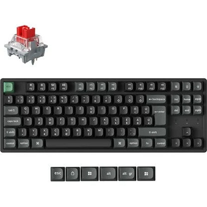 Keychron K8 Ultra 8K Bluetooth / vezeték nélküli magyar Apex Red mechanikus billentyűzet fekete