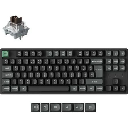 Keychron K8 Ultra 8K Bluetooth / vezeték nélküli magyar Apex Brown mechanikus billentyűzet fekete