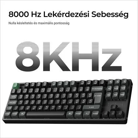 Keychron K8 Ultra 8K Bluetooth / vezeték nélküli magyar Apex Brown mechanikus billentyűzet fekete