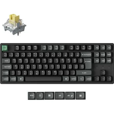 Keychron K8 Ultra 8K Bluetooth / vezeték nélküli magyar Apex Banana mechanikus billentyűzet fekete