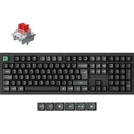Keychron K10 Ultra 8K Bluetooth / vezeték nélküli magyar Apex Red mechanikus billentyűzet fekete