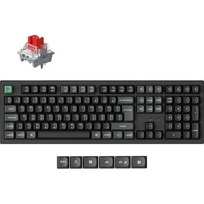 Keychron K10 Ultra 8K Bluetooth / vezeték nélküli magyar Apex Red mechanikus billentyűzet fekete