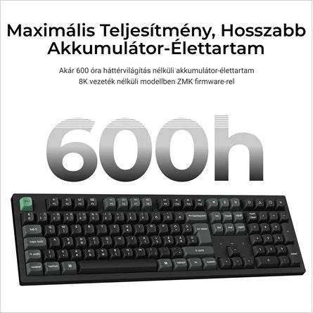 Keychron K10 Ultra 8K Bluetooth / vezeték nélküli magyar Apex Banana mechanikus billentyűzet fekete