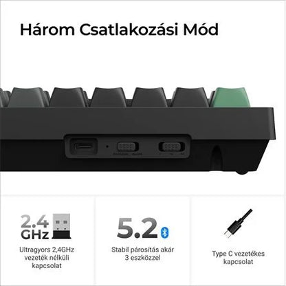 Keychron K10 Ultra 8K Bluetooth / vezeték nélküli magyar Apex Banana mechanikus billentyűzet fekete