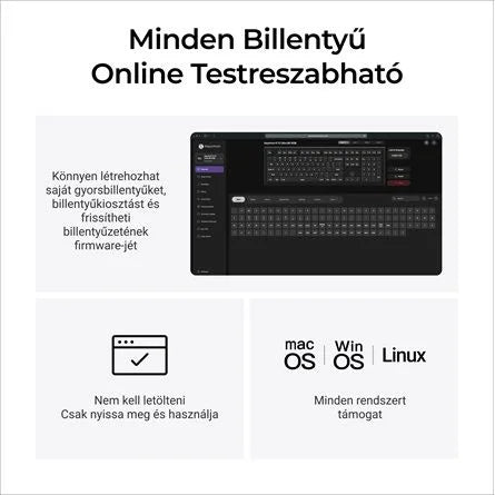 Keychron K10 Ultra 8K Bluetooth / vezeték nélküli magyar Apex Banana mechanikus billentyűzet fekete