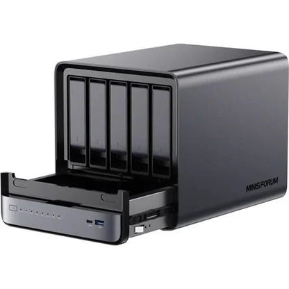 MinisForum NAS: N5 PRO-370 (0+128) AMD RYZEN AI 9 HX 370(64GB SSD FOR NAS O/S) COMBO NAS+PC,NO RAM