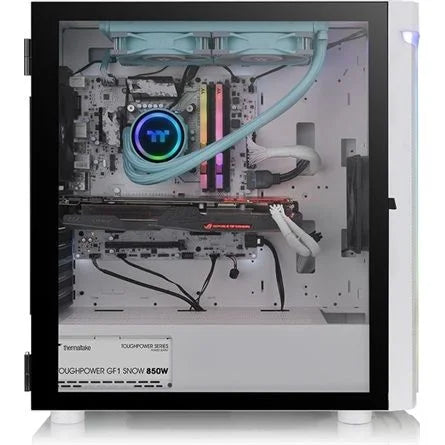 Thermaltake H590 TG ARGB Snow táp nélküli ablakos Full Tower számítógépház fehér (Bontott!)