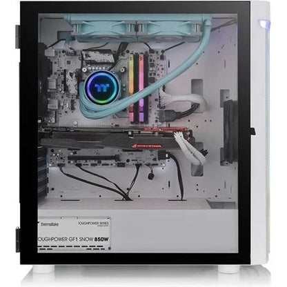 Thermaltake H590 TG ARGB Snow táp nélküli ablakos Full Tower számítógépház fehér (Bontott!)