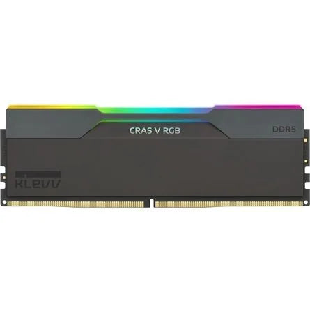 KLEVV CRAS V 64GB 6400MT/s DDR5 memória CL32 Kit of 2 fekete RGB fekete