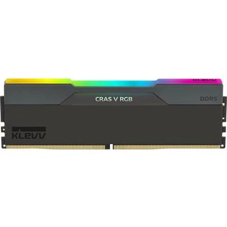 KLEVV CRAS V 64GB 6400MT/s DDR5 memória CL32 Kit of 2 fekete RGB fekete