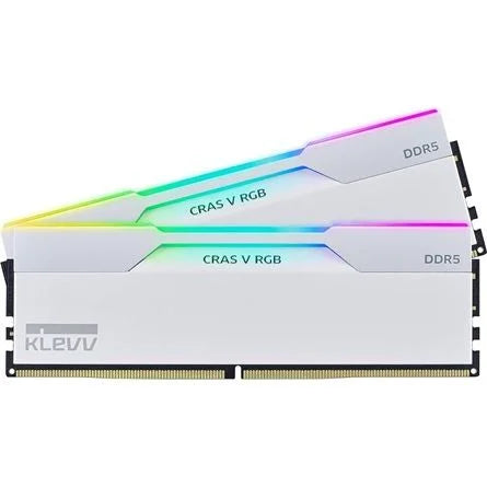 KLEVV CRAS V 64GB 6400MT/s DDR5 memória CL32 Kit of 2 fekete RGB fehér