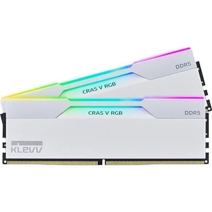 KLEVV CRAS V 64GB 6400MT/s DDR5 memória CL32 Kit of 2 fekete RGB fehér