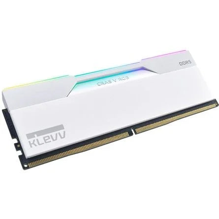 KLEVV CRAS V 64GB 6400MT/s DDR5 memória CL32 Kit of 2 fekete RGB fehér