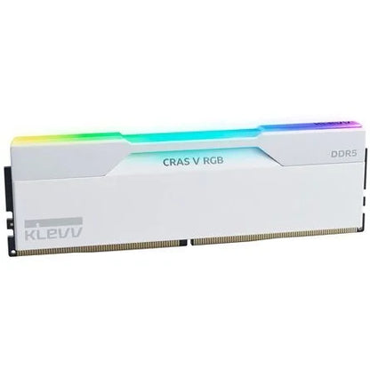 KLEVV CRAS V 64GB 6400MT/s DDR5 memória CL32 Kit of 2 fekete RGB fehér