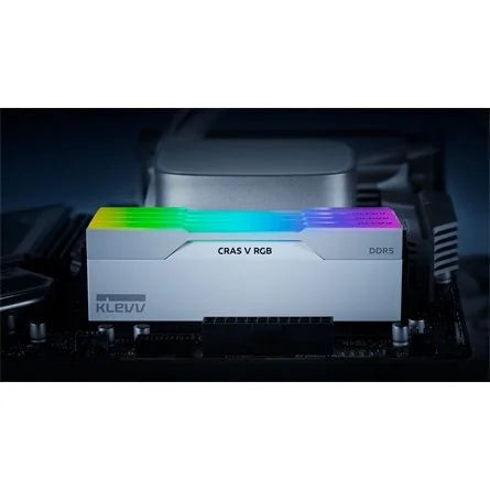KLEVV CRAS V 64GB 6400MT/s DDR5 memória CL32 Kit of 2 fehér RGB