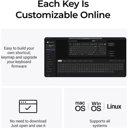 Keychron V5 Ultra 8K Bluetooth / vezeték nélküli magyar Silk POM Banana mechanikus billentyűzet fekete (Csomagolás sérül