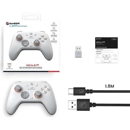 GameSir Nova Lite 2 Multiplatform  Bluetooth / USB / vezeték nélküli gamepad játékvezérlő fehér