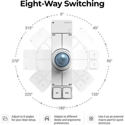 KEYCHRON NAPE PRO WIRELESS TRACKBALL MOUSE fehér