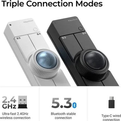 KEYCHRON NAPE PRO WIRELESS TRACKBALL MOUSE fehér