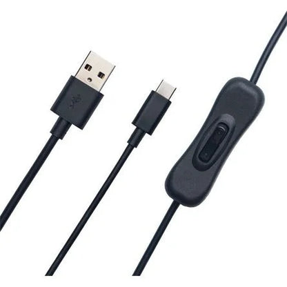 Obsbot USB-C -> USB-A 2.0 M/M adatkábel 1.5m fekete KI/BE kapcsolóval
