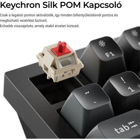 Keychron Q3 Ultra 8K Bluetooth / vezeték nélküli magyar Silk POM Banana mechanikus billentyűzet fekete (Bontott!)
